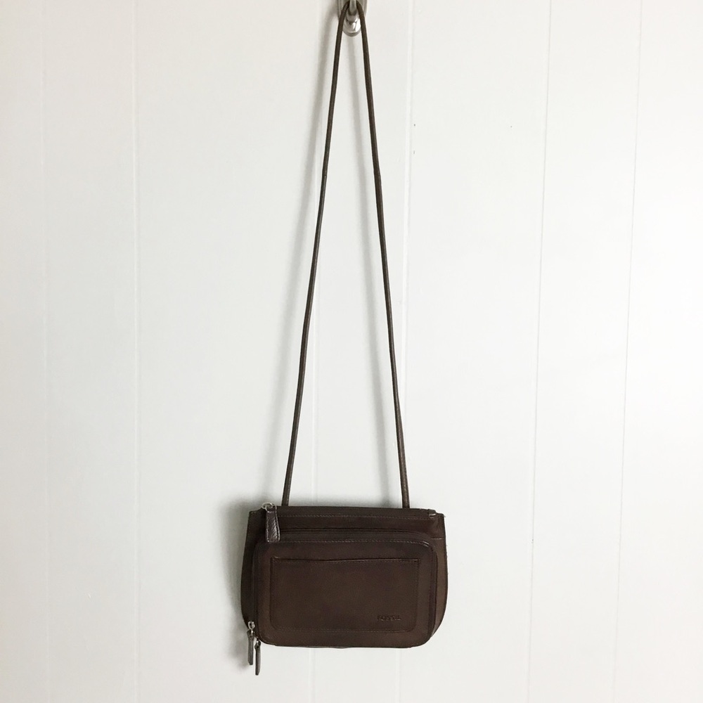 Vintage Fossil Brown Crossbody Bag Purse Y2k